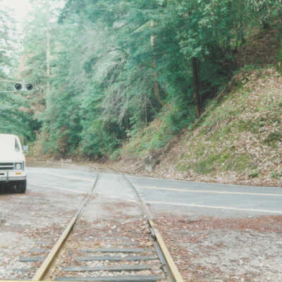 Route of S.P.C., S.P. and more recently the Santa Cruz, Big Tree & Pacific Railway: Looking south down the now active right-of-way