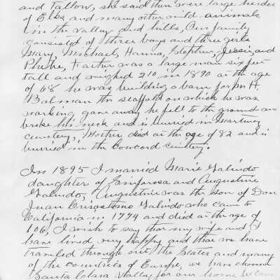 Stephen J. Worden, California Pioneer Original Handwritten Memoir Page 5