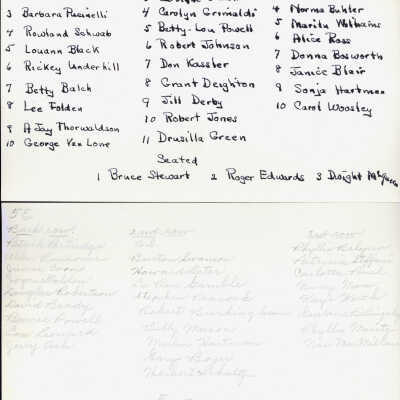1950 Class 4 - No teacher listed, verso, University Avenue School