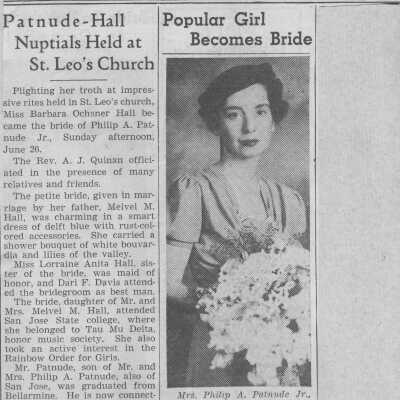 Patnude-Hall Marriage Announcement