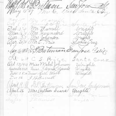 Burrell School Visitors Record