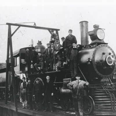 1915 Billy Jones and Engine 1380 at San Jose Roundhouse