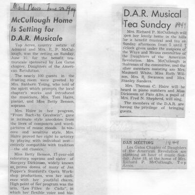 1949 Musicale Tea articles