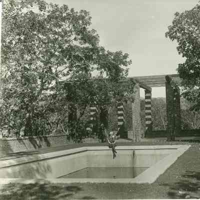 Mrs. Haupt at the Tevis Estate swimming pool