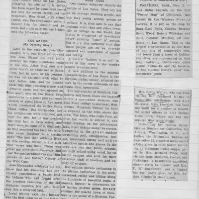 1937 Steel, Dorothy - Essay on Los Gatos