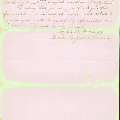 1894 Letter to the Town Trustees (Page 2)
