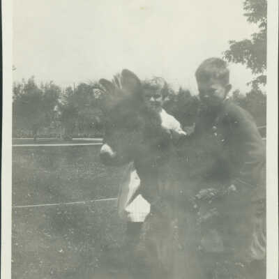 Mary and Bill Balch and mascot