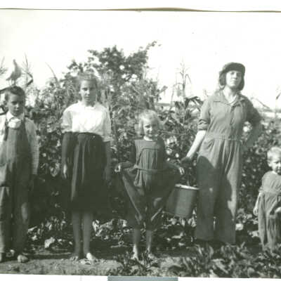 Fink family picking fruit
