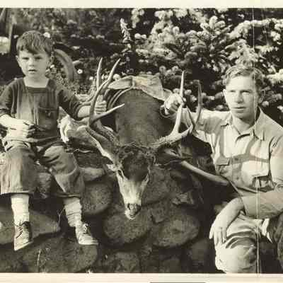 Father, son and deer