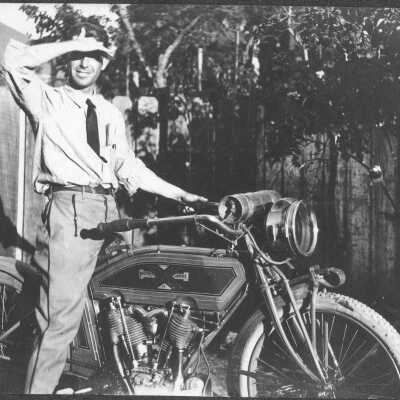 Melvel Hall on motorcycle