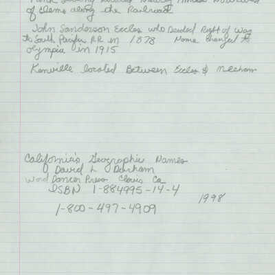 Notes Regarding John Sanderson Eccles