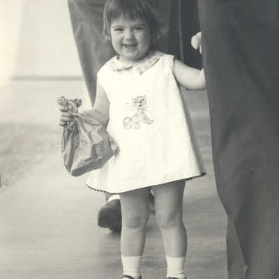 Happy girl with bag