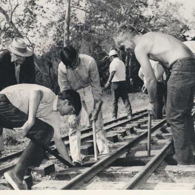 1970 Laying tracks for Billy Jones Wildcat Railroad
