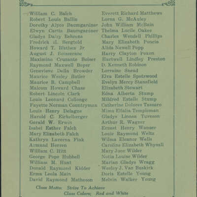 Graduation program, back cover