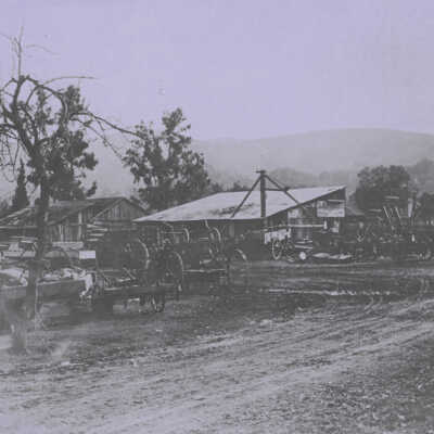 Yard with carriages