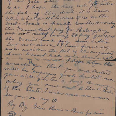 1896 Letter on Western Mill Stationery - verso