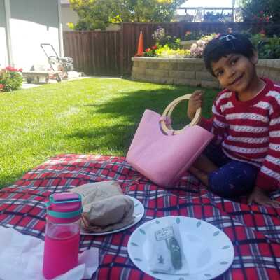 Picnic in backyard