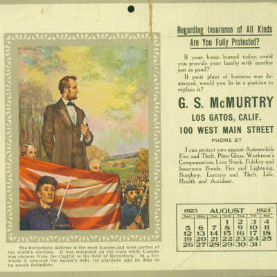 1923 Calendar - G.S. McMurtry