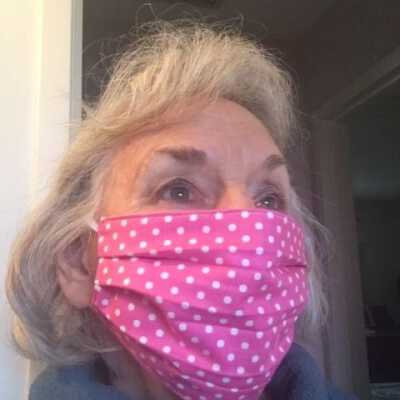 Wearing a homemade mask