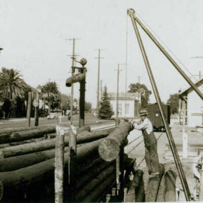 1935 Los Gatos Railroad Station Yard