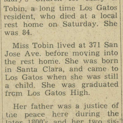 Mary Tobin Obituary