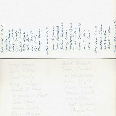 1950 Class unidentified - Dolores Sinnott, teacher, verso, University Avenue School