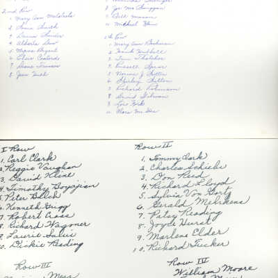 1947 Class 7 - Miss Y. Cangiamila, teacher, verso, University Avenue School
