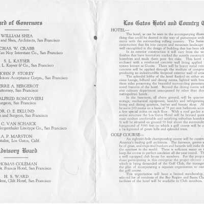 Los Gatos Hotel and Country Club brochure -inside pages