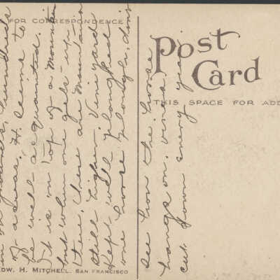 "Greetings from Los Gatos" verso