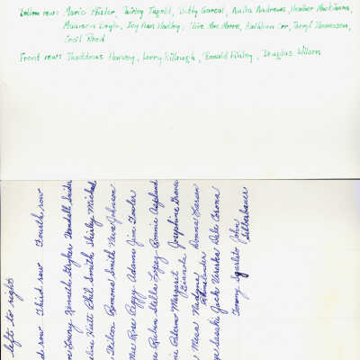 1950 Class 7B - Mr. Phillips, teacher, verso, University Avenue School