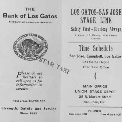 1916 - 1924 Stage line schedule