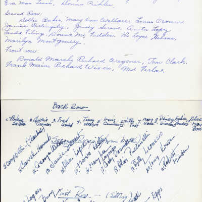 1950 Class 6 - Edith E. Buhler, teacher, verso, University Avenue School