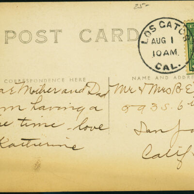 1910 Camp Curry postcard verso