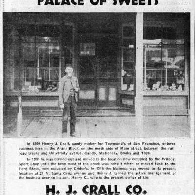 Advertisement - Crall's Palace of Sweets