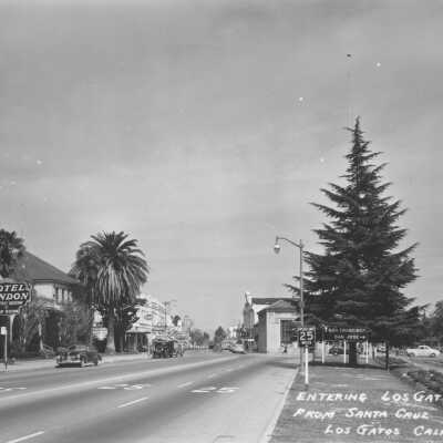Looking north on Santa Cruz Ave. at Main Street