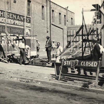 1929 Construction east of Whisenant's Groceries