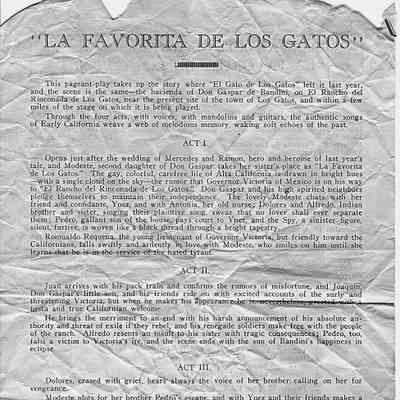 1925 (document-page 1) La Favorita de Los Gatos program