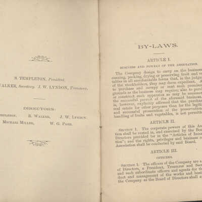 1884 Fruit Packing Co. By-Laws pages 2, 3