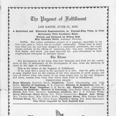 1919 (document-page 1) Pageant of Fulfillment program