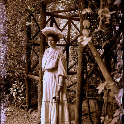 Lady standing by gazebo