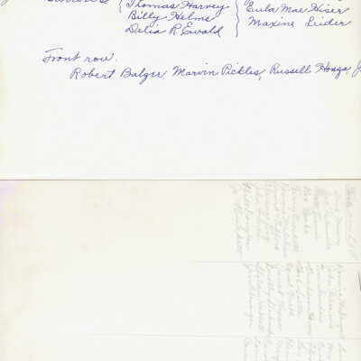 1950 Class unidentified - Mrs. McDonald, teacher, verso, University Avenue School