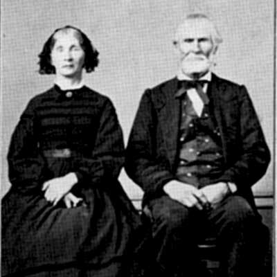 Lyman J. Burrell with his third wife Lucy Wright Lewis Burrell