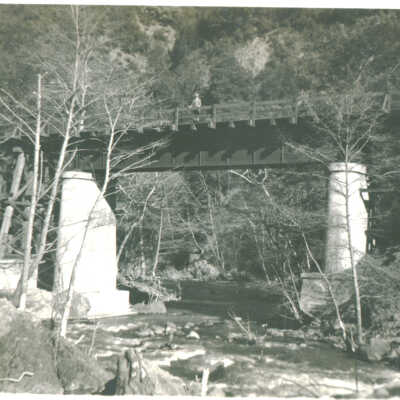 Trestle across creek south of town