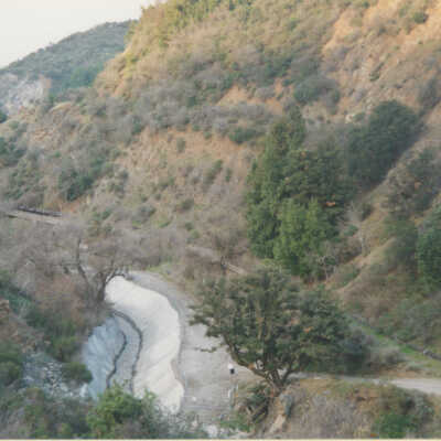 Route of S.P.C. and S.P. Railroads: Looking south, up Cat's Canyon