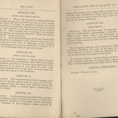 1884 Fruit Packing Co. By-Laws pages 8, 9