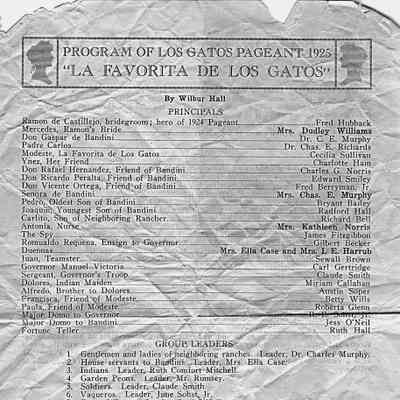 1925 (document-page 2) La Favorita de Los Gatos program