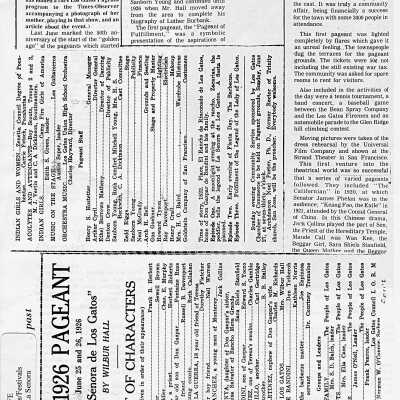 1926 (document) La Senora de Los Gatos program