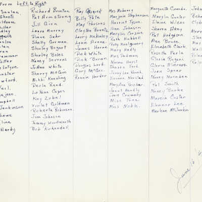 1949 Classes - verso, University Avenue School