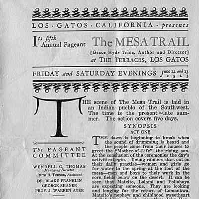 1923 Mesa Trail program (document-page 1)