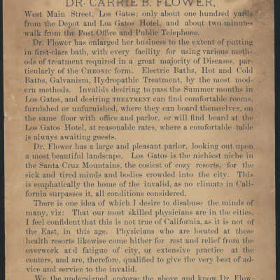 1890 Letter of Support for Dr. Carrie B. Flower